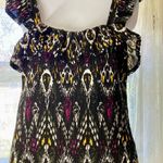 Loft  Black and Multicolor Patterned babydoll top NWT! S Photo 3