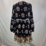 Funky Soul Long Sleeve Boho Hippie Black Floral Dress Size Medium Photo 9