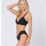 l*space L Black Ribbed Vera XL Top Pratt Bikini Large Bottoms Photo 1