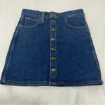 Madewell  Stretch Denim Straight Button Mini Skirt in Arroyo Wash - Size … Photo 1