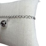 Sterling Silver S76 925 Stamped Volleyball Charm Oval Curb Link Chain Bracelet Photo 4