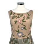 Sundance Peony Floral Embroidered Sleeveless Dress Beige Green Pink Size 8 Photo 1