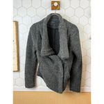 BLANK NYC Tweedy Gray Knit Wool Blend Sweater Full Zip Coat - Size - Small Photo 6