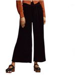 Anthropologie The Somerset Trousers Velvet Edition Wide Leg Black Size L NEW Photo 7