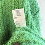 Free People  Oasis Oversized Tunic Sweater Mock Neck Fuzzy Chunky Green Energy SM Photo 5