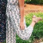 Floral Print Sleeveless jumpsuit Blue Photo 0