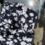 Garage Floral Criss Cross Back Crop Top in Black/White - Large, Short Sleeve Photo 5