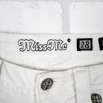 Miss Me Jeans Women's 28 White Embroidered Floral Boyfriend Capri Cropped Photo 3