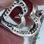 Sterling Silver  CZ embellished double  heart necklace Photo 5