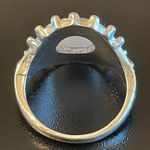 Round simulated opal silver plated ring size 6.5 Photo 3