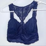 // INTIMATELY FREE PEOPLE Navy Blue Lace Racer Back Bralette Small Photo 6