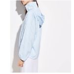 Vince Half-Zip Hooded Windbreaker in Sea Breeze Blue Womens size Large Photo 13