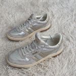 Anthropology Gola Hawk Shimmer Sneakers Silver Gold Leather Suede Lace Up Size 6 Photo 3