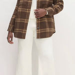 Everlane  The Italian Rewool Oversized Shirt Jacket Plaid Brown Size XL Photo 0