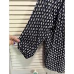 Tribal Blouse Size L Black/White/Gold Round/Tie Tassel Neck Long‎ Sleeve Crochet Black Size L Photo 4