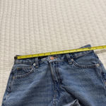 American Eagle AE Blue Demin High Rise Crossover Mom Shorts Sz 00 Cuffed Photo 4