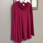 White House | Black Market Raspberry Cowl Neck Asymmetrical Sweater Tunic- XL Photo 2