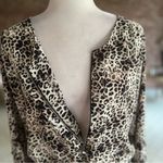 Vince Camuto  Tan Black Leopard Animal Print Roll Mini Dress 12 Photo 13