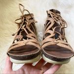 OTBT Nomadic Tooled Leather Wedge Lace Up Gladiator Sandals Zip Sz 6.5 Tan/brown Photo 10
