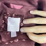 LC Lauren Conrad Solid Brown Full Zip Soft Collared Jacket Women Large Photo 1