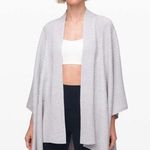 Lululemon Wrap Kimono Sweater Cover Up Grey One Size Long Sleeve Knit Ballet Photo 0