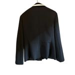 T Tahari  Women's Black Blazer Shawl‎ Collar Contrast Trim Long Sleeve size 10 Photo 2