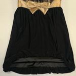 Gunne Sax Jessica McClintock 90s Sz5 Bubble Hem Dress Strapless Black Gold Lace Size undefined Photo 3