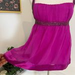 Bebe Y2K fuscia silk beaded babydoll with adjustable straps #glam #siren #Y2K Photo 6