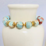 GEMSTONE | Sea Sediment Jasper Beaded Bracelet Blue Photo 0