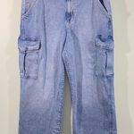 Gap  Women Light Blue Wash 90's Loose Mid Rise Cargo Wide Leg Jeans Size 32/ 14R Photo 0