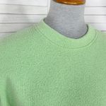 Exist Fleece Lined Terrycloth Knit Crew Neck Sweatshirt Lime Green Small Photo 4