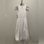 Madewell The Melody Bubble-Hem Smocked Midi Dress In Poplin Size XS Photo 8