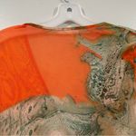 SheIn  Orange Abstract Bell Sleeve Cardigan OS Photo 5