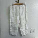 Eileen Fisher 100% Organic Linen White Cropped Pant Size Medium BNWT Photo 1