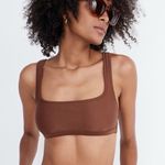 Madewell Second Wave Balconette Bikini Top in Brown Size XL Photo 0