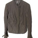 Free People Gray Faux Vegan Suede Leather Moto Jacket Size 6 S Full Zip Photo 0