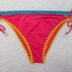 NEW Banana Moon watermelon red tie side bikini bottom with seashell, size 42 Photo 0