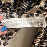 ZARA ✨ Black Cream Leopard Print Faux Wrap Smocked Long Sleeve V Neck Sz M Top✨ Photo 8