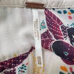 Free People Tuscan Dreams Floral Wrap Blouse BohoPeplum Tie Sleeve Top Cream XS Photo 3