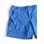 Lee Relaxed Fit Mid Rise Cargo Shorts Women's Medium Blue Elastic Waist Utility Photo 1
