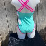Cupshe Mint & Pink Plunging Push-Up Cheeky One Piece Swimsuit Size S NWT Photo 4