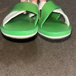 Frances Valentine Criss Cross Cloud Slide Sandals Green Cream 11 Photo 4