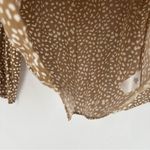 Maurice's Brown & White Speckled Dot Print Flare Sleeve Tie Front V-Neck Blouse S Photo 4