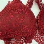 La Senza  Maroon Lace Front closure Halter Bra Size Small Photo 1