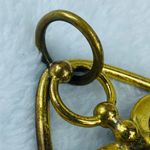 Pendant for Necklace Brass Gold Color Oval Center Stone Purple Color Aged Patina Photo 15