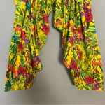 Handmade Salwar Pants Women Floral Yellow Colorful Pleated Front Drawstring Photo 3