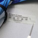 Blue Floral Halter Padded Tie Swim Sports Bra Beach Bralette Bikini Top L Large Photo 3