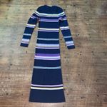 All:Row boutique rainbow navy ribbed S Betsey long dress Blue Photo 2