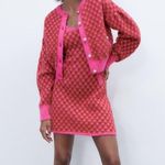 ZARA PLAID KNIT Sleeveless Mini A-Line Dress w/ Round Neckline Size S Pink NEW Photo 9