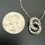 Brighton  Silver-plated Pebble Pave Crystal Interlocking Circles Necklace 9g. Photo 7